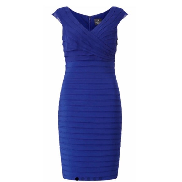 ADRIANNA PAPELL Sapphire Sheath Cocktail Dress! - Picture 3 of 4